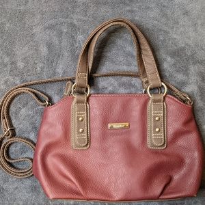 Koltov Red & Brown Leather Shoulder Crossbody Purse